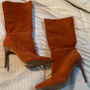 Express mid calf rust colored boots